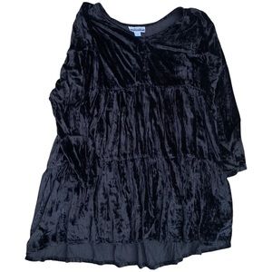 Black velvet Mid length Contempo casuals dress.